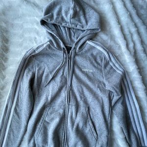Adidas zip hoodie with pockets